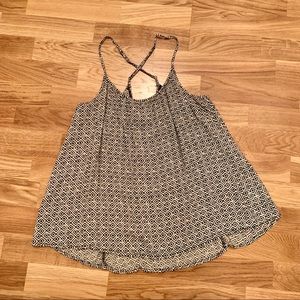 Geometric/tribal Cross-back Tank Top - Size Small